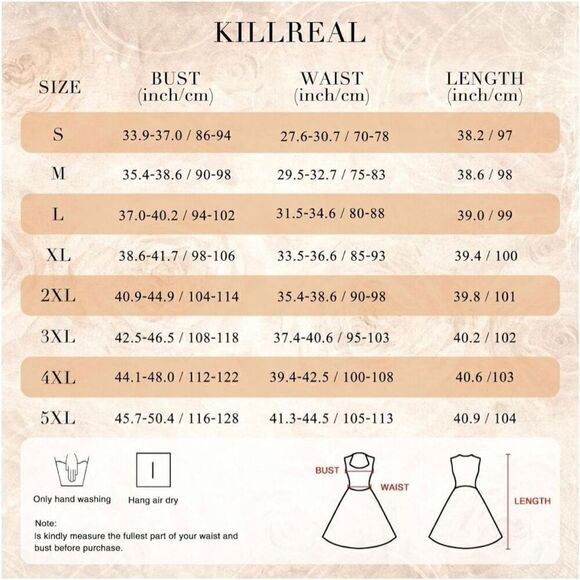 KILLREAL Women's Retro Vintage Style Cocktail Party Swing Dress - Picture 7 of 7